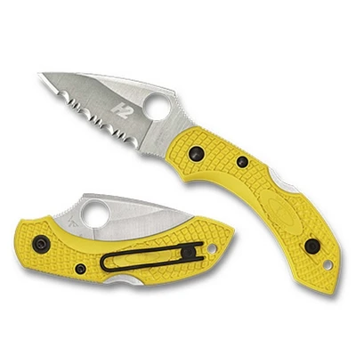 Spyderco Dragonfly 2 Salt Yellow FRN Serrated Edge (C28SYL2)