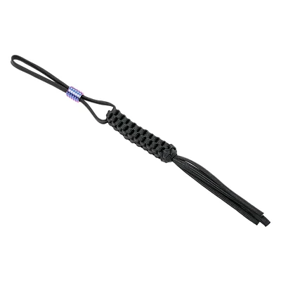 WE Paracord Lanyard With Titanium Bead Black + Purple (A-01B)