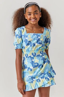 Hello Franki Floral Ruffle Wrap Skirt for girls