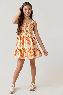 Hello Franki Floral Ruffle Strap Dress for girls