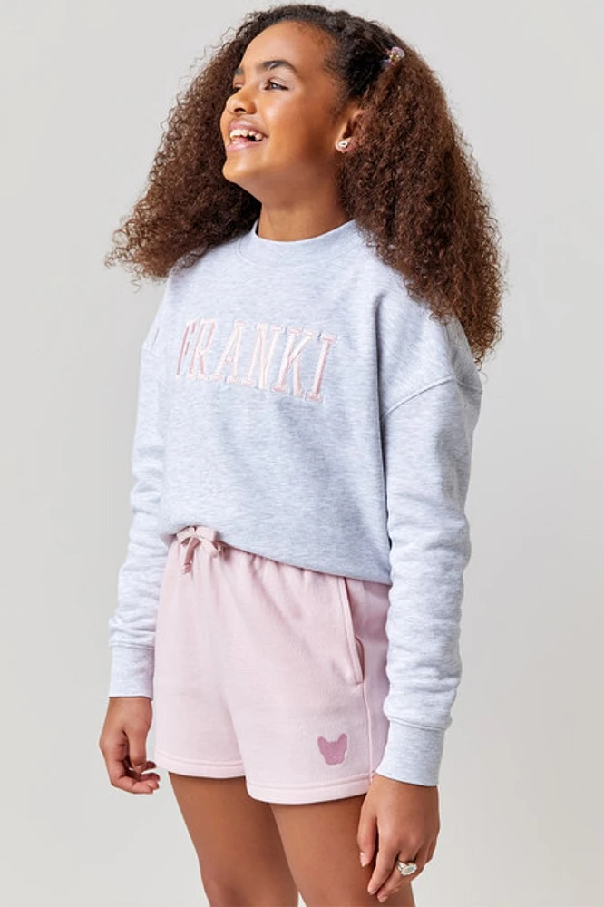 Hello Franki Light Pink Drawstring Shorts for girls