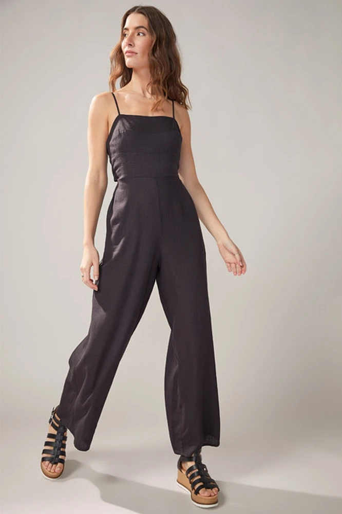 Marisah Bow Back Linen Jumpsuit