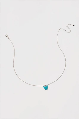 Hello Franki Teal Frenchie Necklace for girls