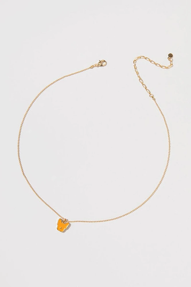 Hello Franki Yellow Frenchie Pendant Necklace for girls