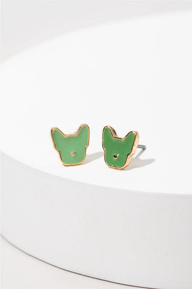 Hello Franki Jade Frenchie Stud Earrings for girls
