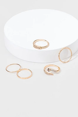 Suzanne Gold Snake Ring Set