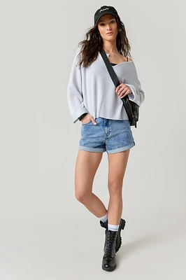 Kara Long Sleeve Ribbed Knit Top