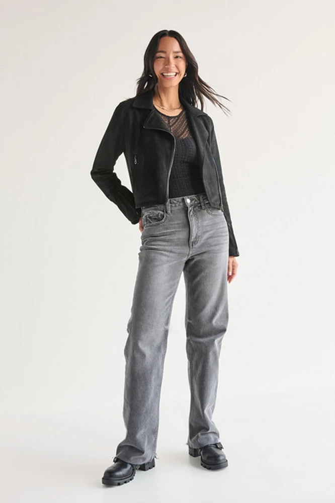 Casandra Suede Moto Jacket