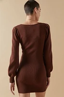 Francine Square Neck Sweater Mini Dress