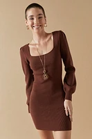 Francine Square Neck Sweater Mini Dress