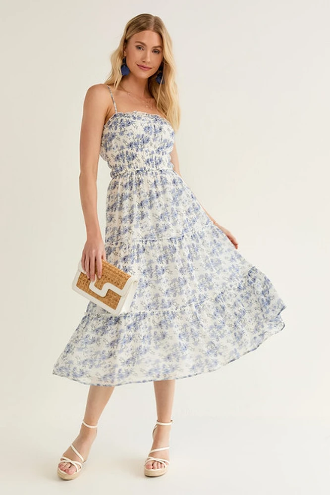Janine Floral Emma Midi Dress
