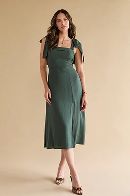 Justine Sleeveless Tie Strap Midi Dress