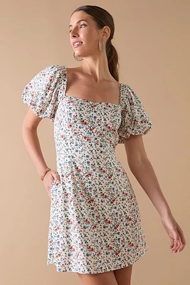 Erin Floral Square Neck Mini Dress