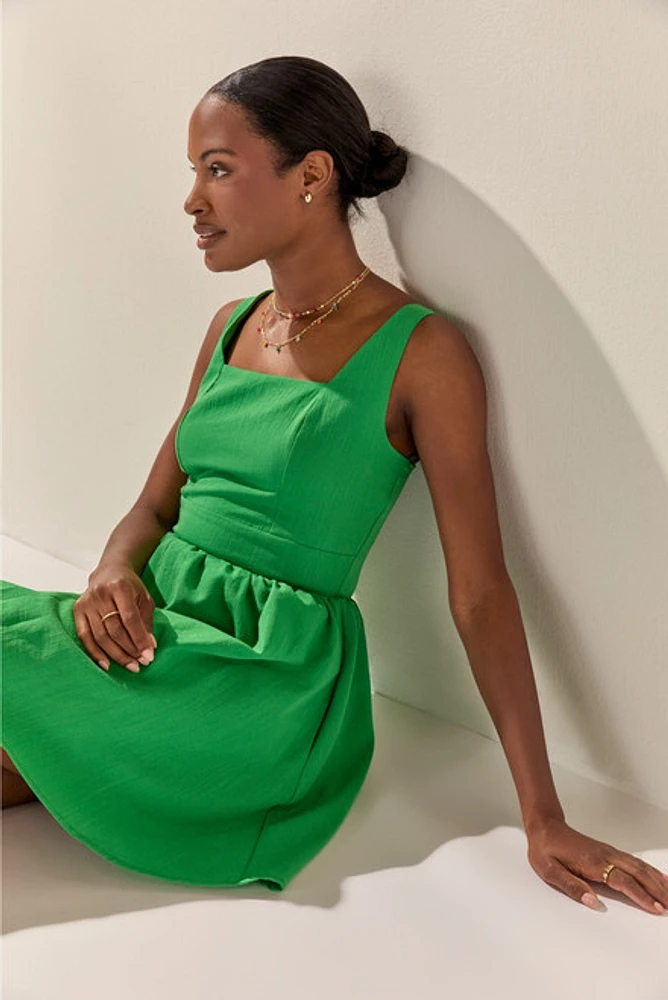 Katy Waistband Fit And Flare Mini Dress