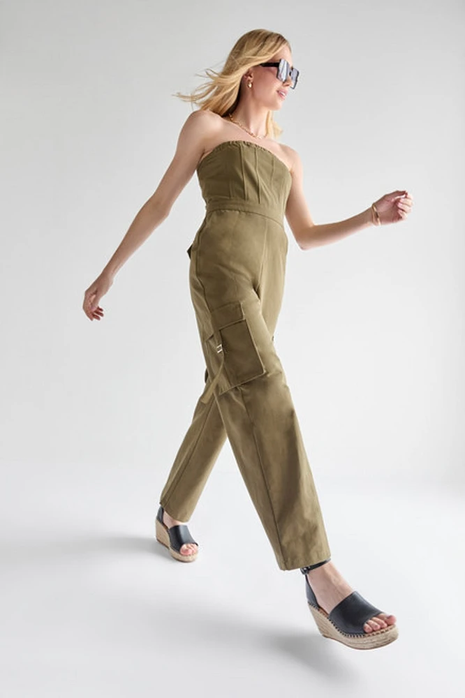 Jessie Strapless Corset Cargo Jumpsuit