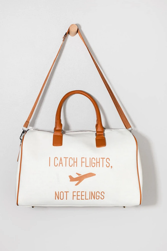 I Catch Flights Not Feelings Canvas Handbag