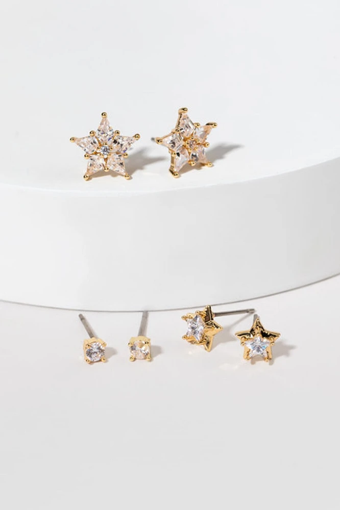 Kristy Mixed Crystal Star Earring Set