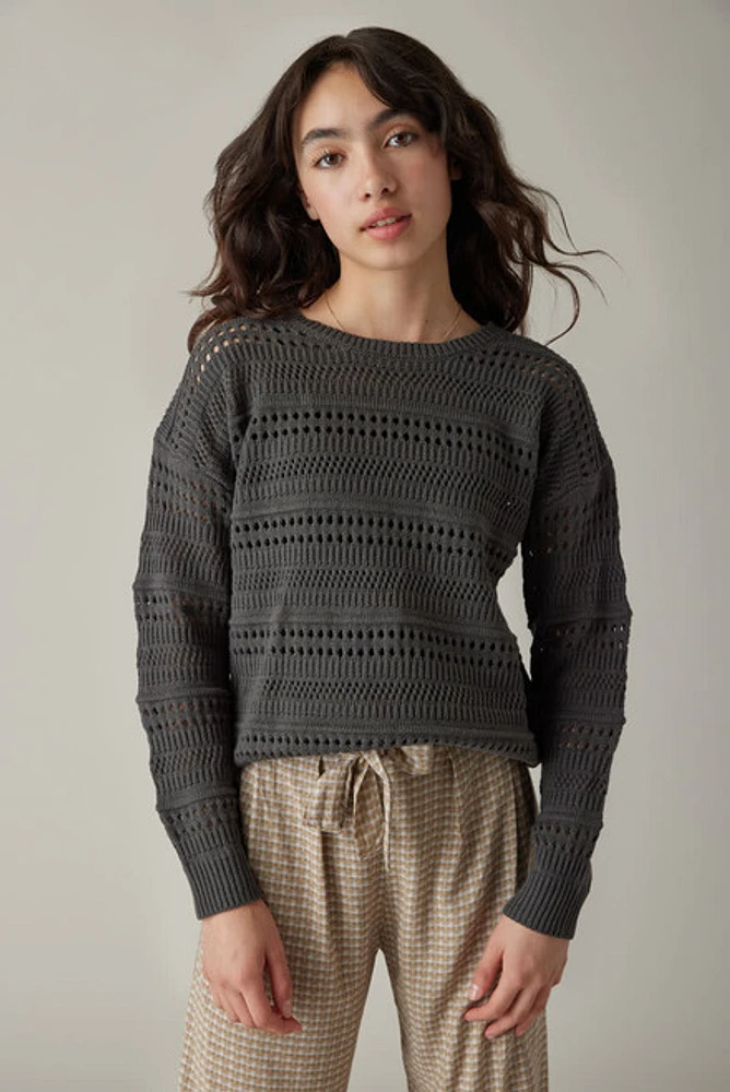 Hello Franki Open Knit Sweater for Girls