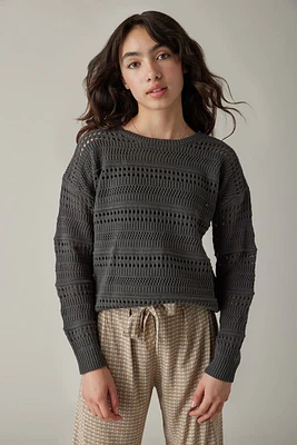 Hello Franki Open Knit Sweater for Girls