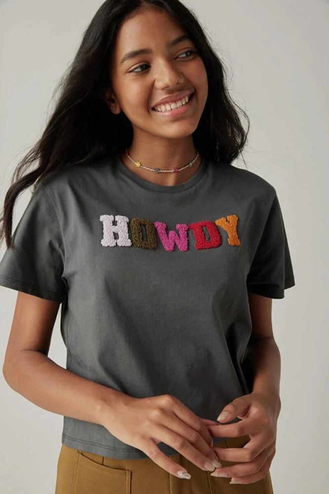 Hello Franki Fuzzy Howdy Tee for girls