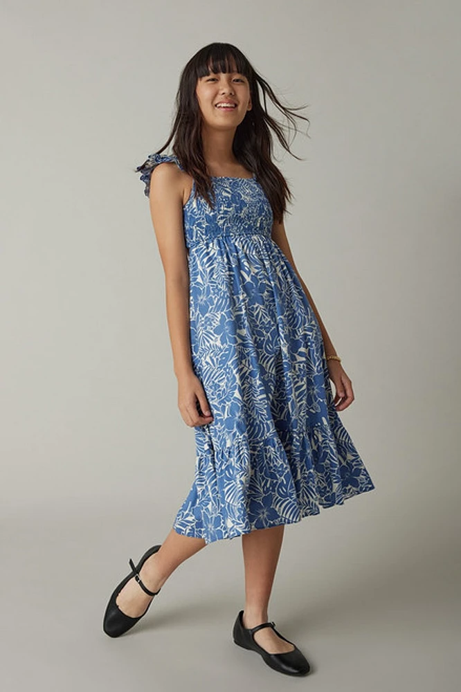 Hello Franki Flutter Sleeve Bar Back Floral Dress for girls