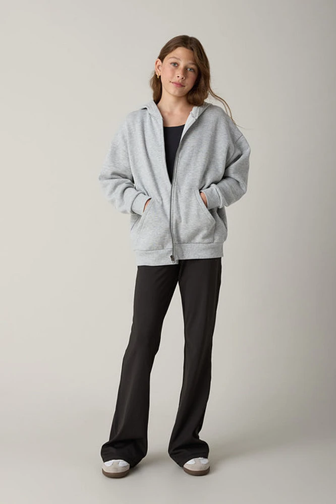 Hello Franki Kaitlin Solid Oversized Zip Hoodie Sweatshirt for girls