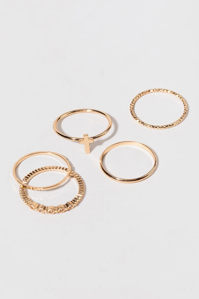 Scarlet Basic Cross Ring Set