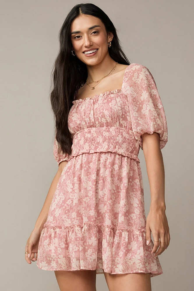 Nina Floral Waisted Emma Mini Dress