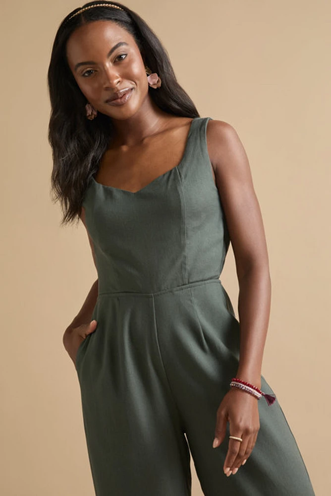Layla Sweetheart Neckline Bow Back Jumpsuit