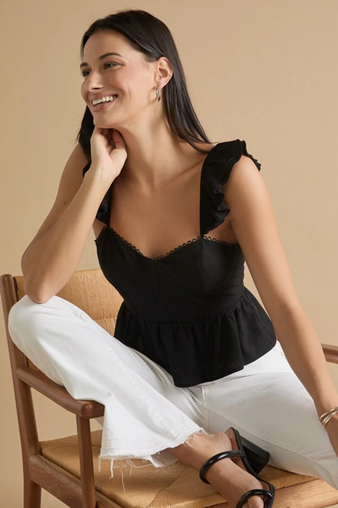 Haley Crochet Trim Blouse