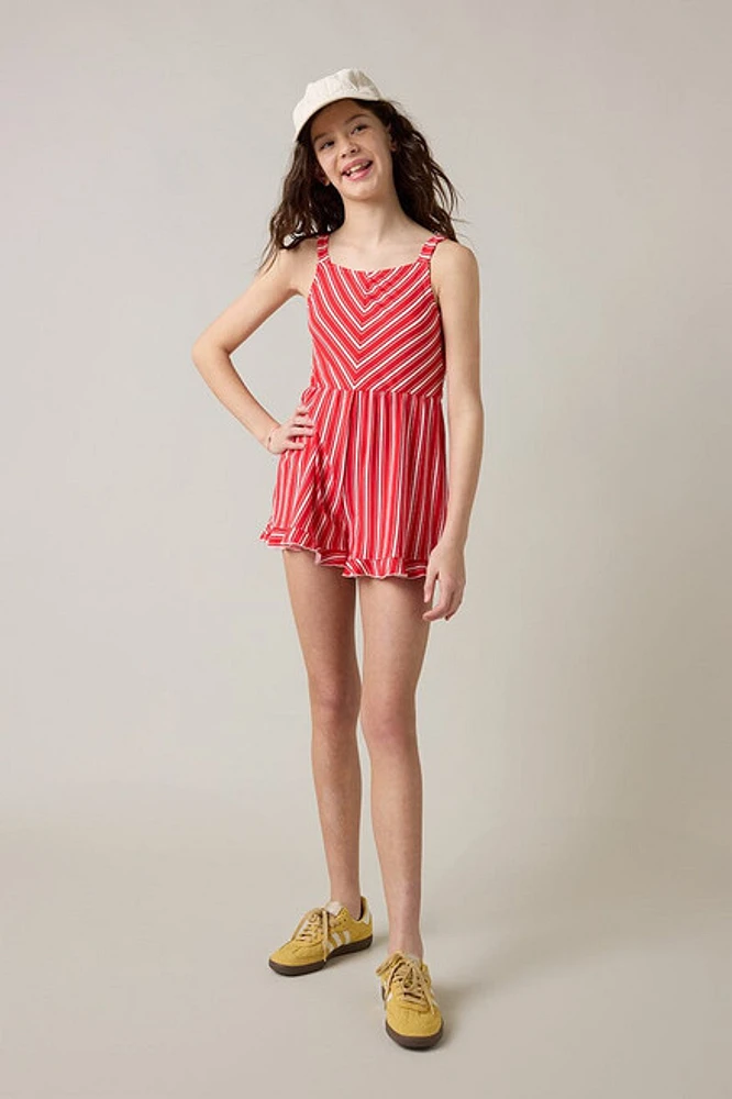 Hello Franki Sleeveless Striped Romper for girls