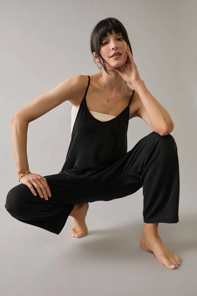 Jana Front Pocket Spaghetti Strap Lounge Jumpsuit