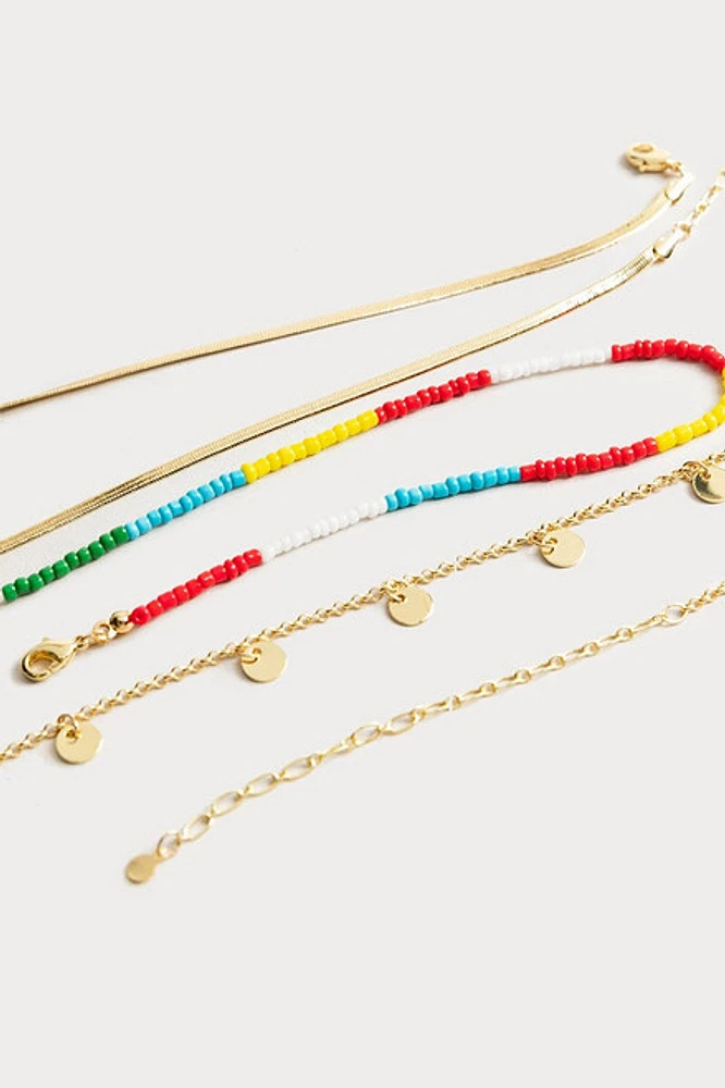 Hello Franki Seed Bead And Coin Drop Necklace Set for girls