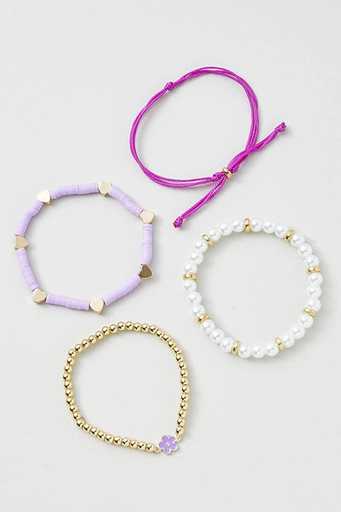 Hello Franki Purple Flower Bracelet Set for girls