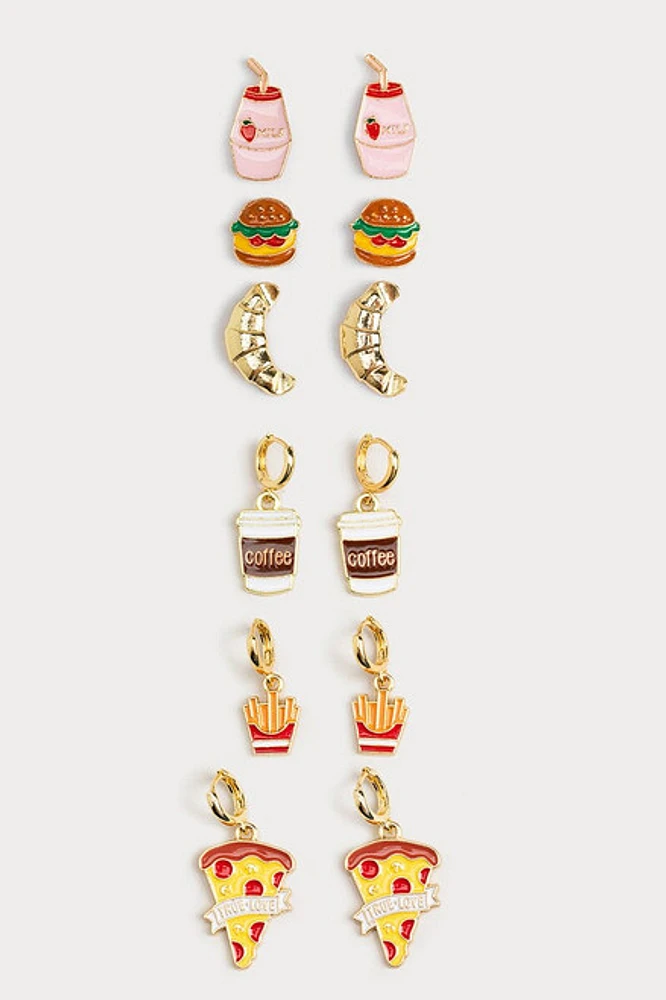 Hello Franki 6Pk Food Icon Earring Set for girls