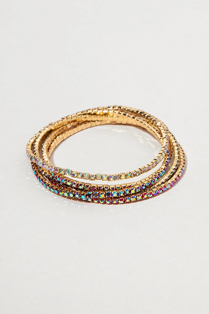 Catherine Iridescent Bead Cupchain Bracelet Set