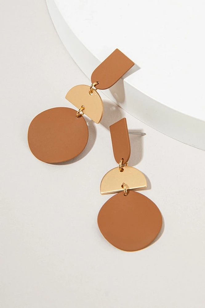Leslie Epoxy Geometric Shapes Drop Earrings