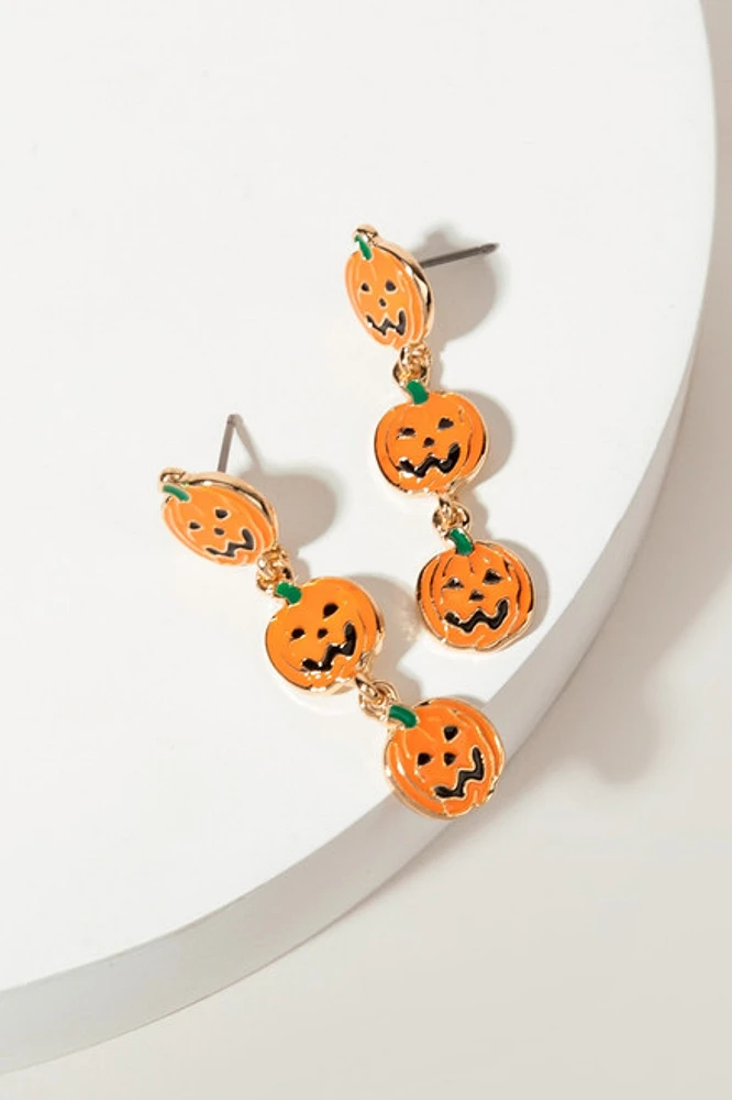 Patti Pumpkin Linear Drop Earrings