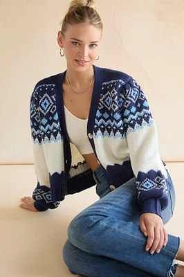 Bridgett Fairsle Button Up Cardigan