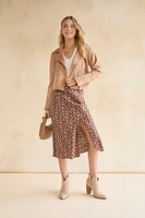 Leona Slit Floral Midi Skirt
