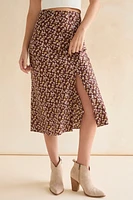 Leona Slit Floral Midi Skirt