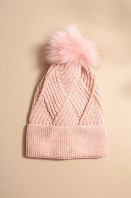 Kristen Cuffed Pom Pom Beanie