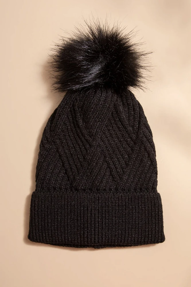 Rosalie Cuffed Pom Pom Beanie