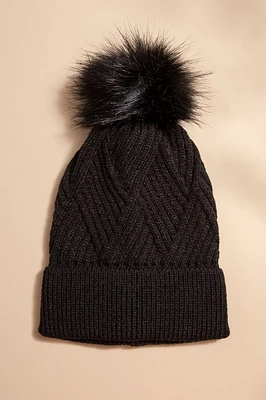 Rosalie Cuffed Pom Pom Beanie