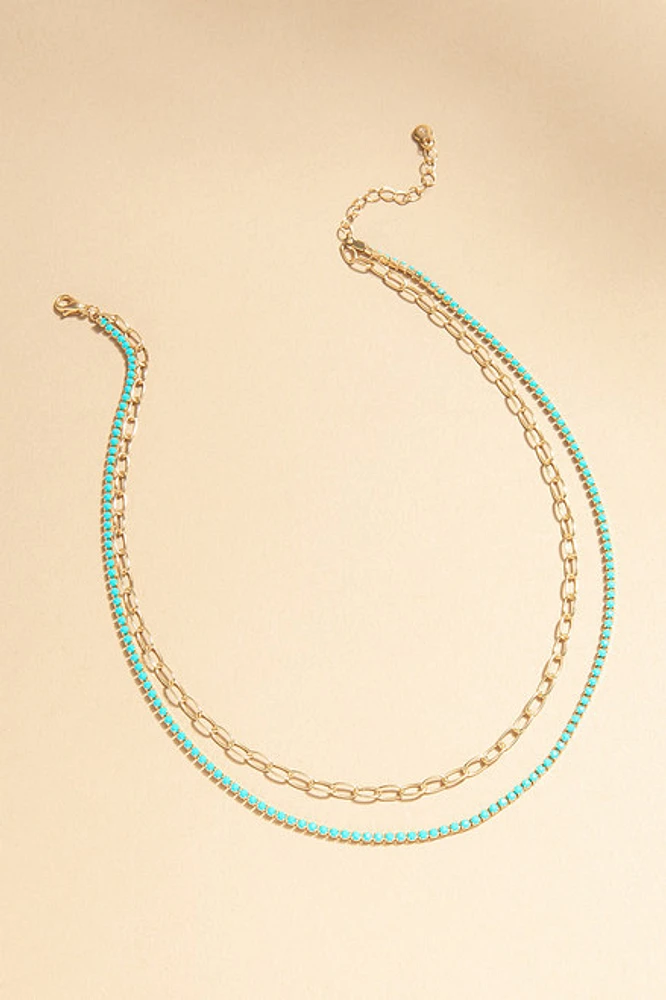 Whitney Chain Link And Bead Layered Necklace