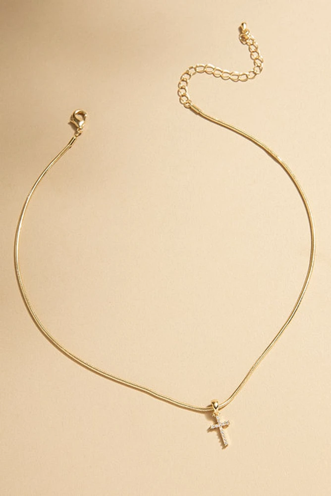 Mabel Snake Chain Cross Pendant Necklace