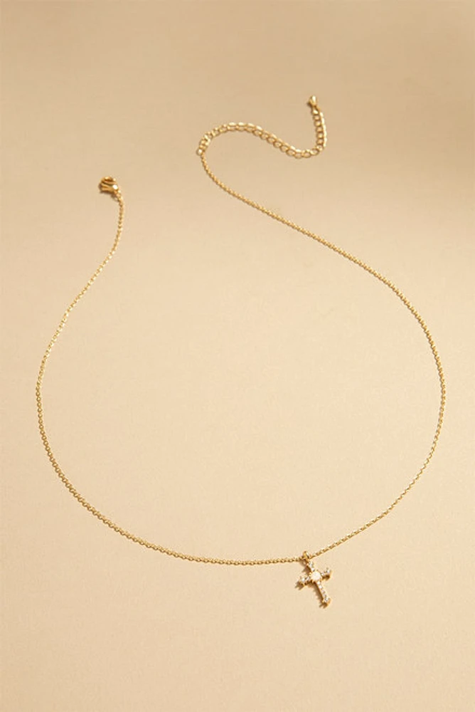 Blanca Crystal Cross Pendant Necklace