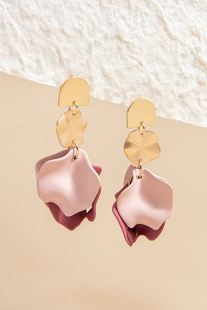 Norma Two Tone Epoxy Petal Earrings