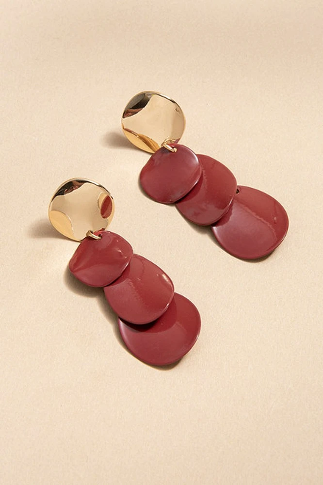Joyce Shiny Painted Circle Earrings