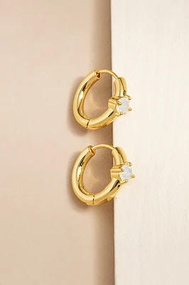 Vivyan Hoop Opal Earrings